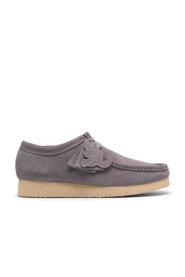 CLARKS Lederschnürer 'Wallabee' grau Regular Fit