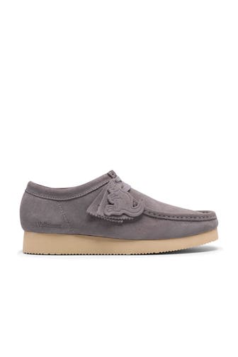 CLARKS Lederschnürer 'Wallabee' grau Regular Fit
