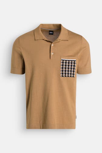 BOSS Strickpolo 'Ofiordo' camel