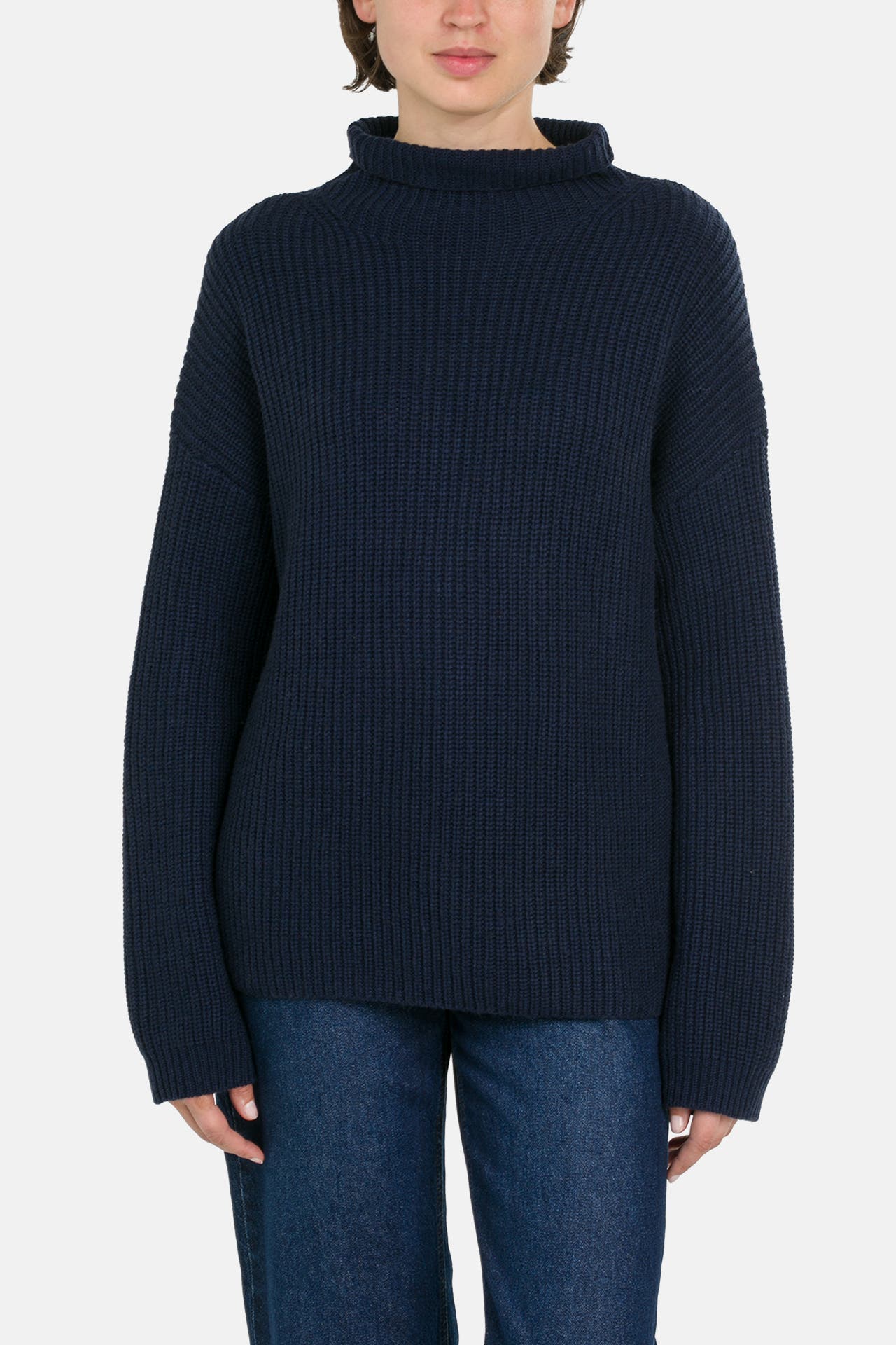 0039 ITALY Kaschmirmix-Pullover 'Lona' dunkelblau, Bild 1