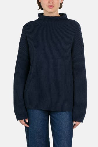 0039 ITALY Kaschmirmix-Pullover 'Lona' dunkelblau