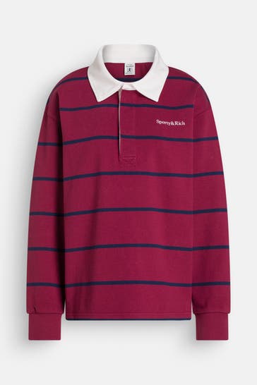 SPORTY & RICH Polo-Shirt weinrot