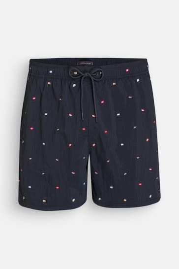 TOMMY HILFIGER Badeshorts schwarzblau gemustert