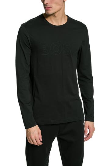 BOSS GREEN Longsleeve 'Tognbo' schwarz