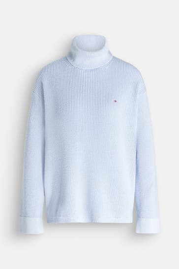 TOMMY HILFIGER Rollkragenpullover taubenblau