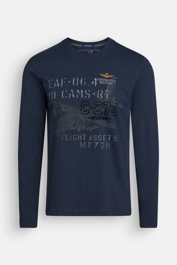 AERONAUTICA MILITARE Dark blue long-sleeved top
