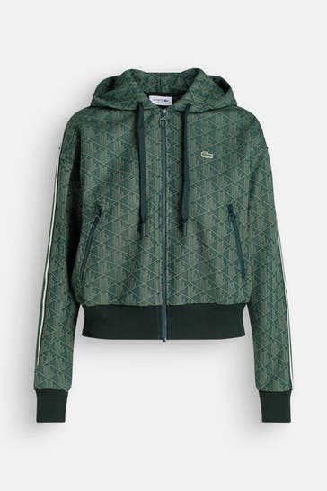 LACOSTE Sweatjacke grün gemustert
