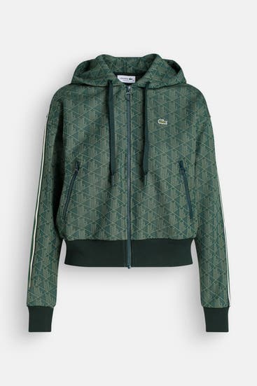 LACOSTE - Sweatjacke grün gemustert