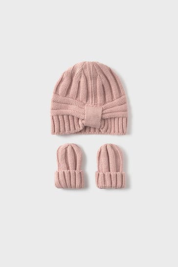 MAYORAL Set: Mütze und Handschuhe altrosa