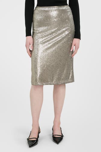 LUISA CERANO Paillettenrock silber