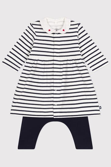 PETIT BATEAU Set: Kleid und Leggings mehrfarbig