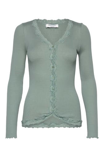 ROSEMUNDE Seidenmix-Cardigan smaragdgrün