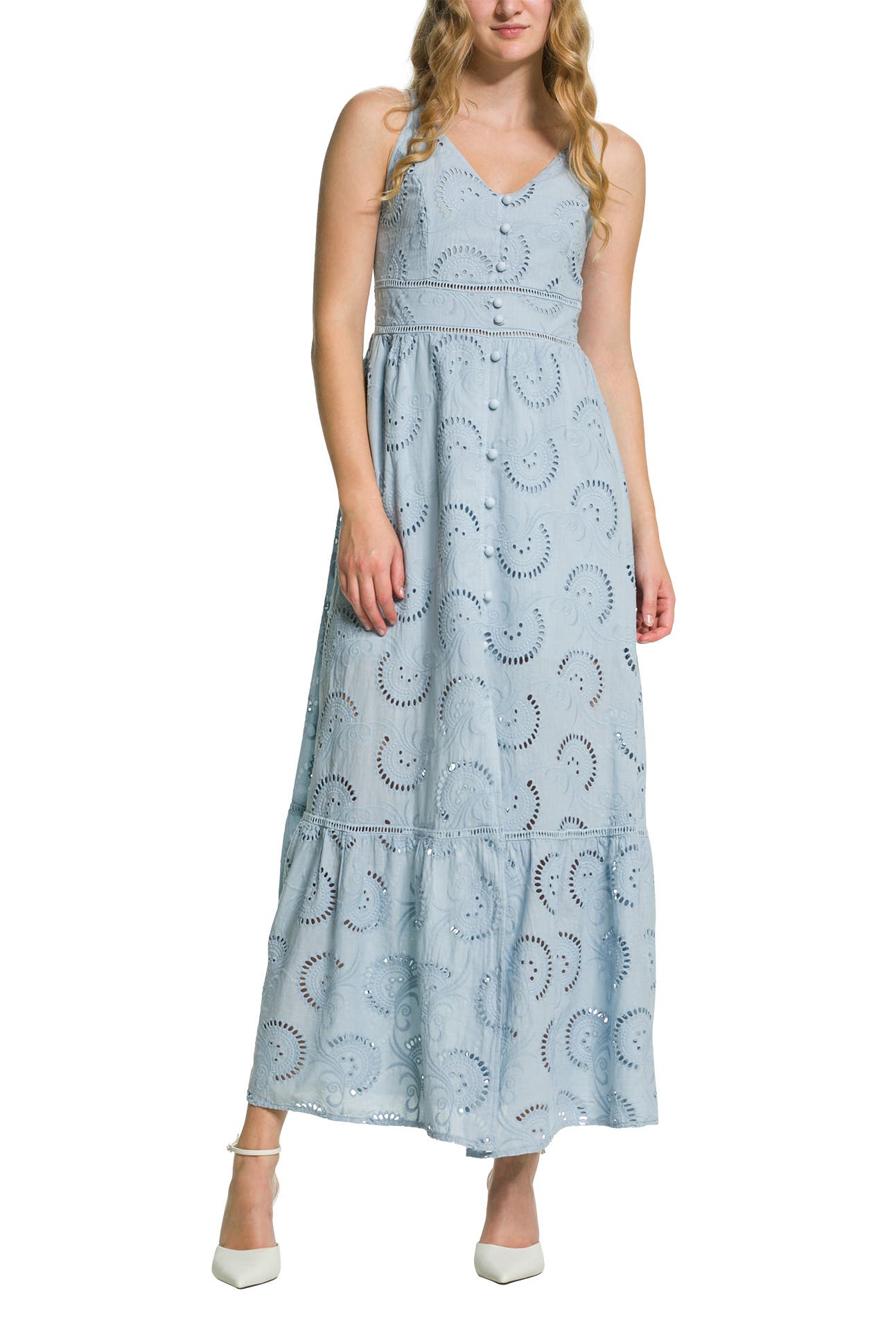 Guess Serafina mesh lon maxi dress w6gk13k2943- pmic