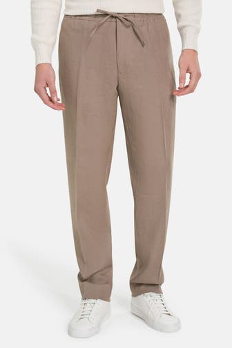 J.LINDEBERG Leinen-Stoffhose 'Soren' hellbraun