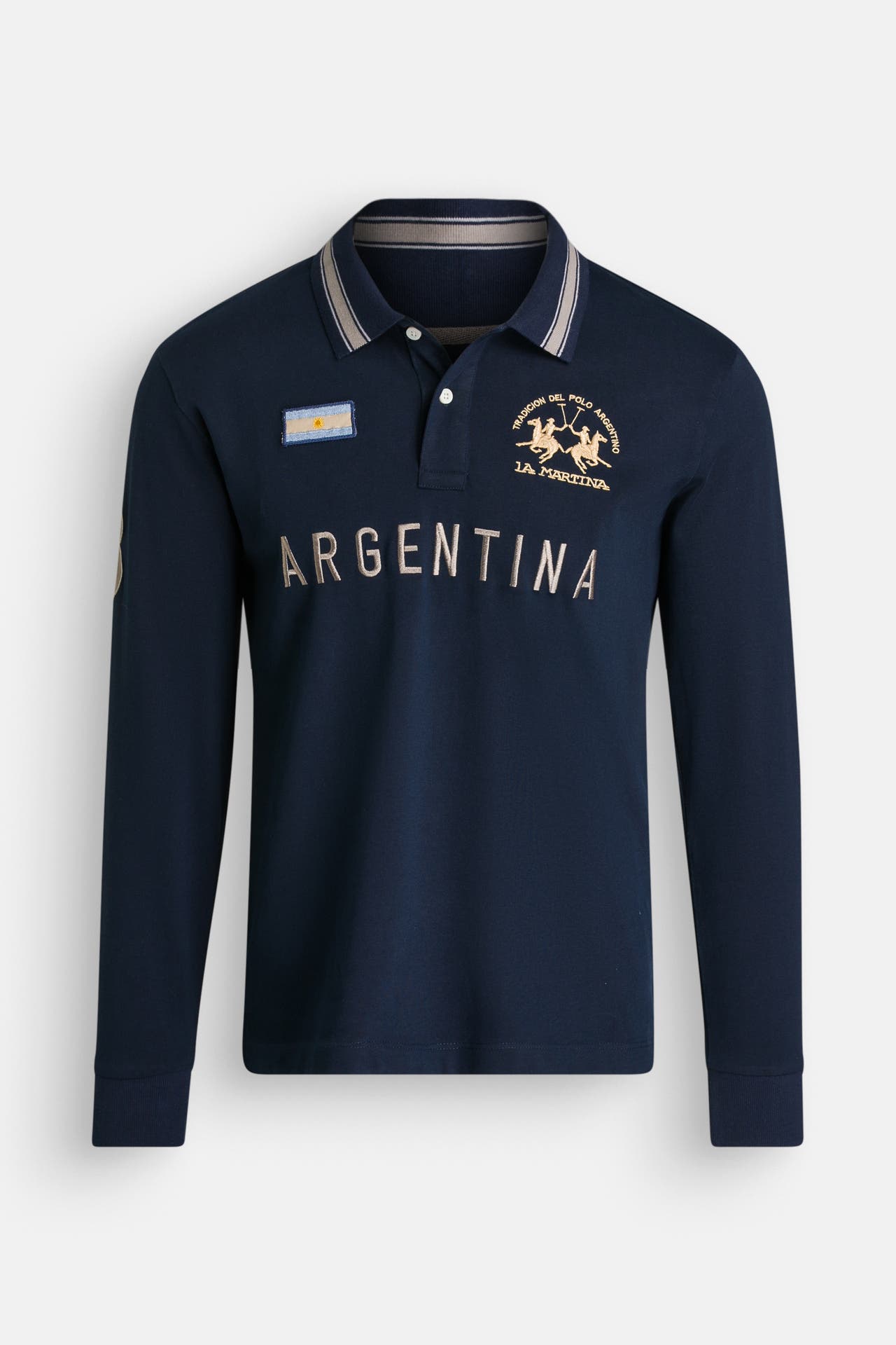 LA MARTINA Longsleeve-Polo schwarzblau, Bild 1