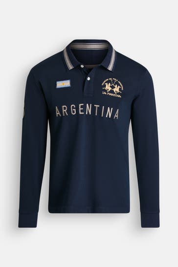 LA MARTINA Longsleeve-Polo schwarzblau