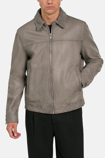 DRYKORN Lederjacke steingrau