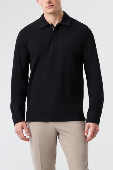 ALPHATAURI Langarm-Polo schwarz