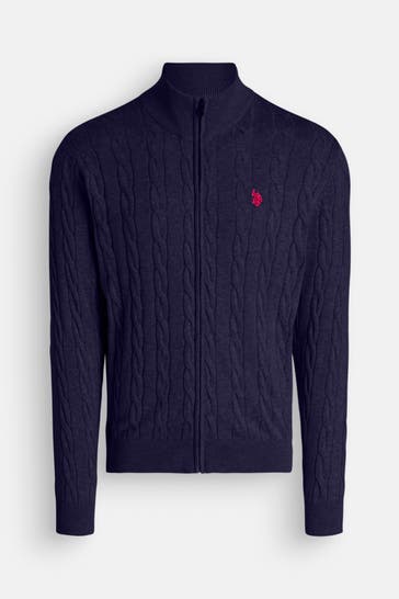 U.S. POLO ASSN. Strickjacke dunkelblau