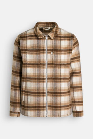COLOURS & SONS Wollmix-Overshirt kariert
