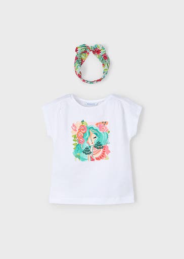 MAYORAL Set: T-Shirt und Haarband mehrfarbig