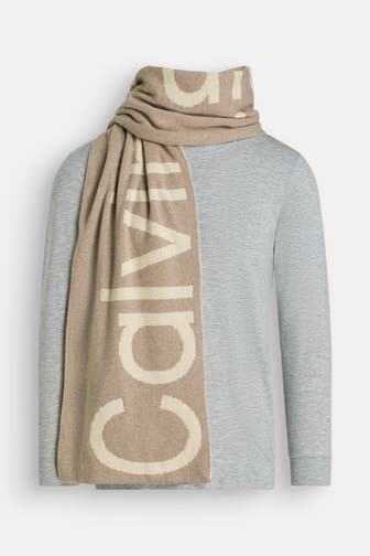 CALVIN KLEIN Wollmix-Schal gemustert