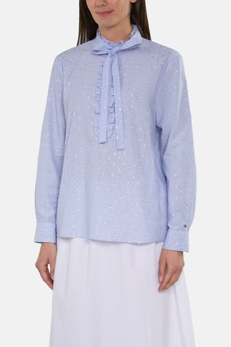 TOMMY HILFIGER Blusenshirt hellblau gestreift