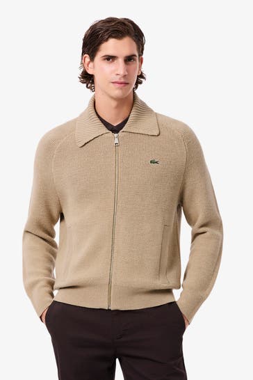 LACOSTE Wolljacke hellbraun
