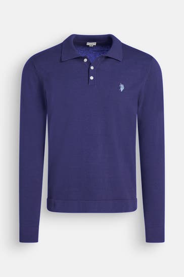 U.S. POLO ASSN. Strickpullover 'Greg' taubenblau