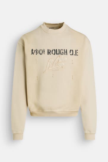 ROUGH. Sweatshirt 'Used Bird' beige