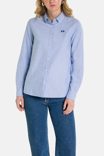 LA MARTINA Casual-Bluse 'Zabrina' blau