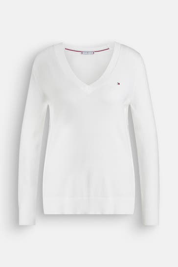 TOMMY HILFIGER Strickpullover weiß