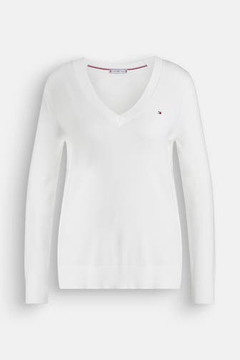 TOMMY HILFIGER Strickpullover weiß