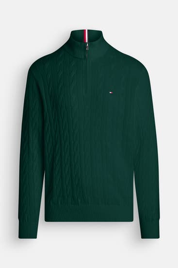 TOMMY HILFIGER - Strick-Troyer tannengrün