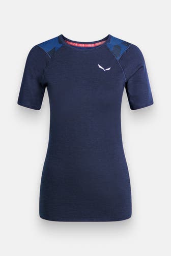 SALEWA Wollmix-Shirt dunkelblau