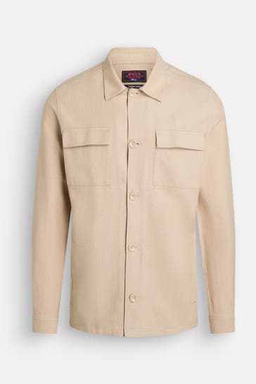 NEW ZEALAND AUCKLAND Leinenmix-Overshirt beige
