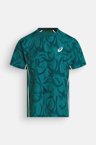 ASICS Funktionsshirt dunkelgrün gemustert
