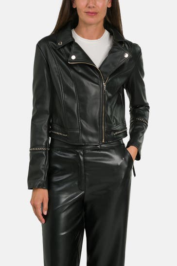 GUESS Kunstlederjacke schwarz