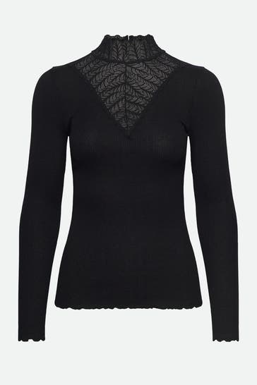 ROSEMUNDE Seidenmix-Longsleeve schwarz