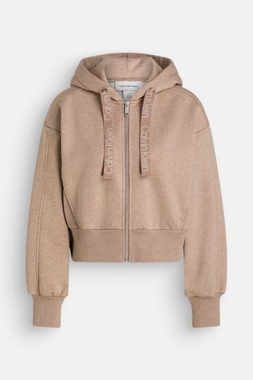 CK JEANS Sweatjacke hellbraun