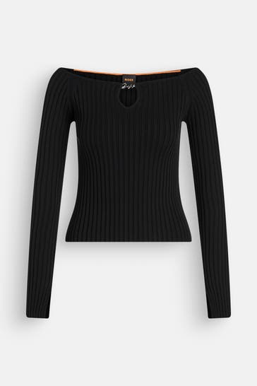 BOSS Strickpullover 'Fayez' schwarz