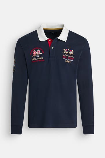 LA MARTINA Langarm-Polo nachtblau