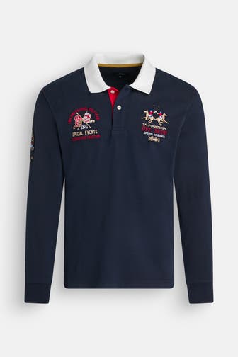 LA MARTINA Langarm-Polo nachtblau