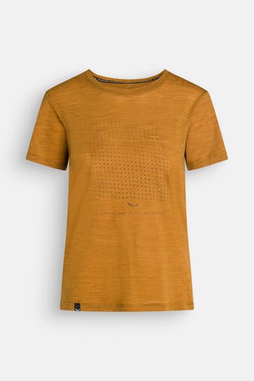 SALEWA Funktonsshirt 'Eagle Dotted' ocker