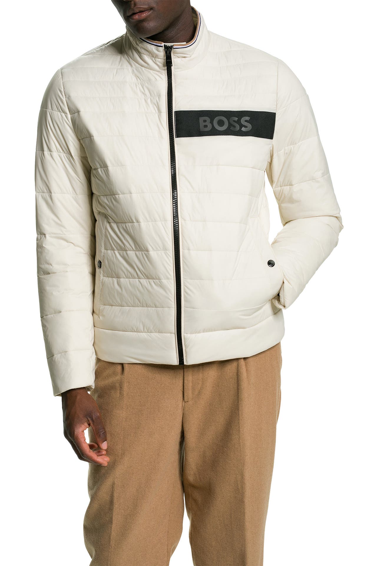 Stilvolle Boss Steppjacke Herren Bild