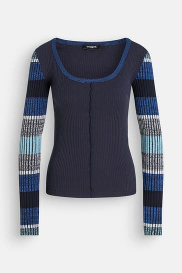 DESIGUAL Strickshirt gemustert