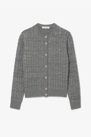 LACOSTE Wollmix-Cardigan grau
