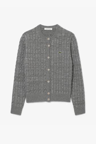 LACOSTE Wollmix-Cardigan grau