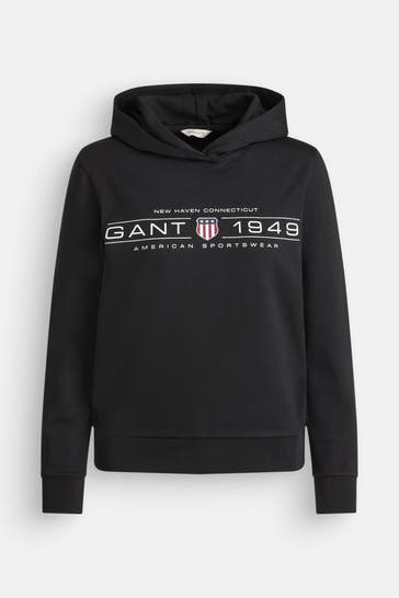 GANT Hoodie 'Reg Shield' schwarz