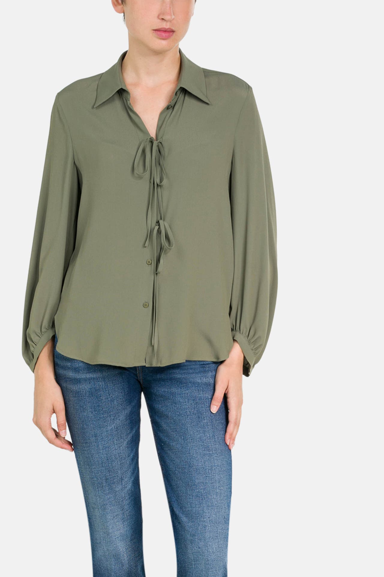 LUISA CERANO Seidenmix-Bluse oliv, Bild 1